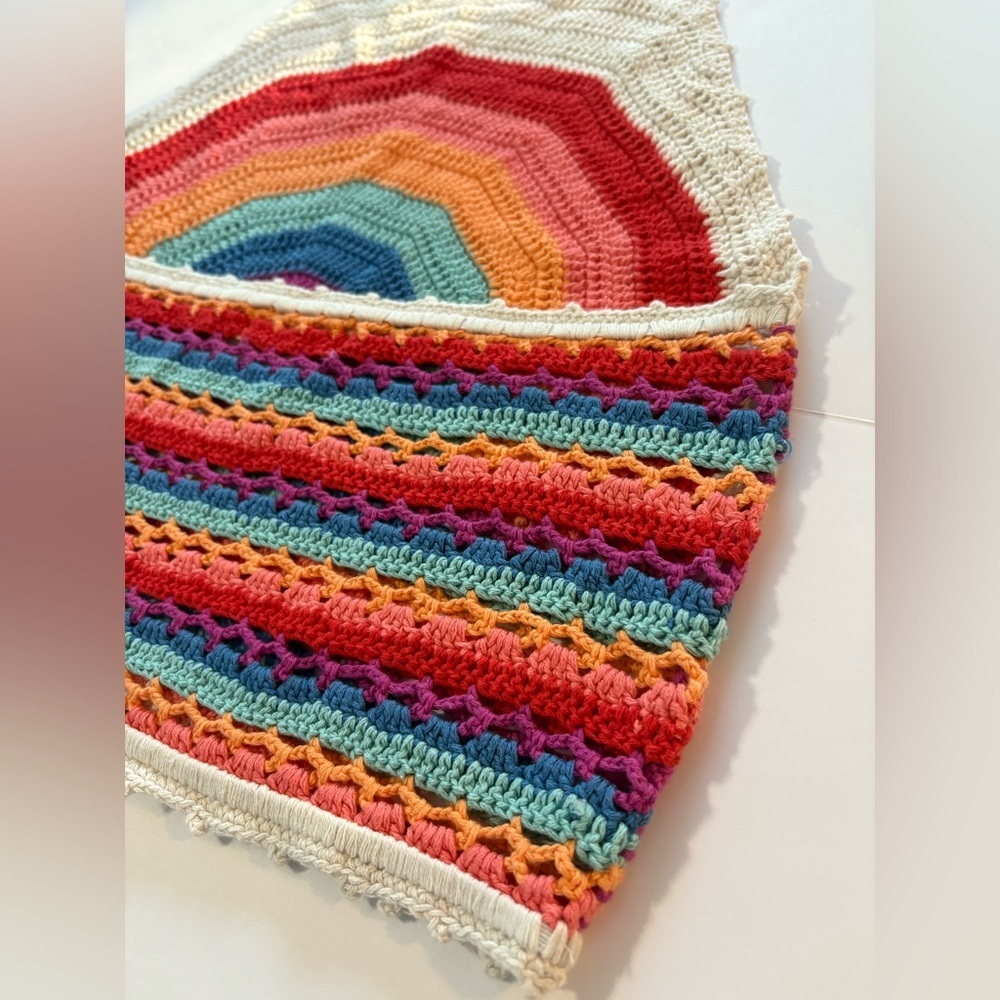 Altar'd State White Crochet Rainbow Halter Crop Top - Picture 6 of 9